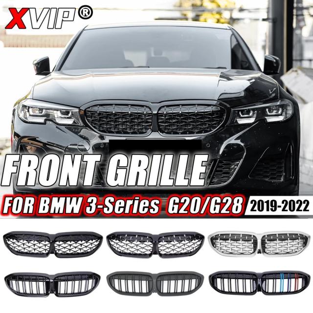 XVIP フロントバンパー キドニーグリル ダイヤモンドスタイル グリル BMW 3シリーズ G20 G21 2019-2022 318i 320i 320d 330i 340i 340d Mスポーツ 用 輸入品