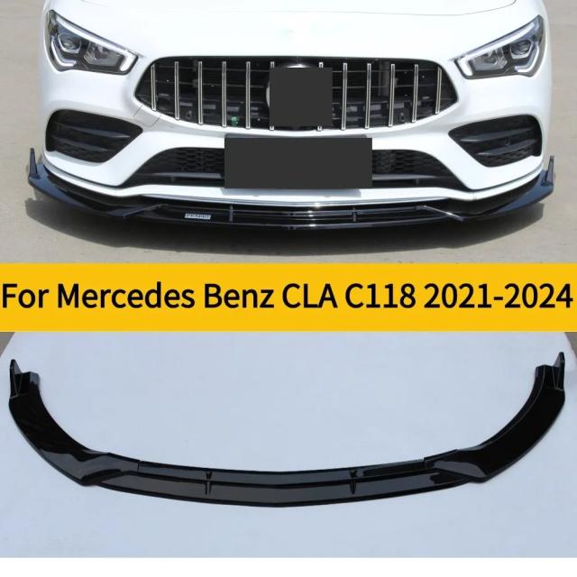 2021-式 メルセデス・ベンツ CLA C118 W118 GLA 220 260 200用 光沢ブラック フロントスプリッター プロテクター バンパーリップ チューニングパーツ 輸入品 13,232円