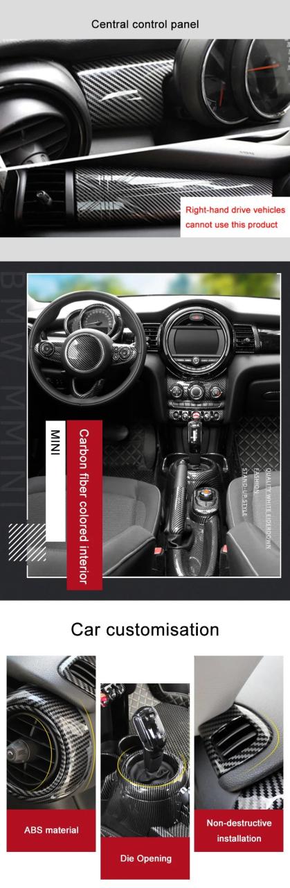 MINI COOPER F55 F56 F57 F60 専用 カーボンファイバー風 内装デコレーションステッカー タコメーターカバー 車内アクセサリー 輸入品