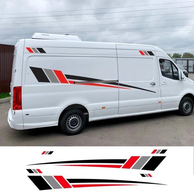 車体用サイドステッカー グラフィックストライプ デコレーション デカール ユニバーサルタイプ バン キャンピングカー RV キャンピングカー 貨物車 パネル カスタム チューニング アクセサリー 輸入品
