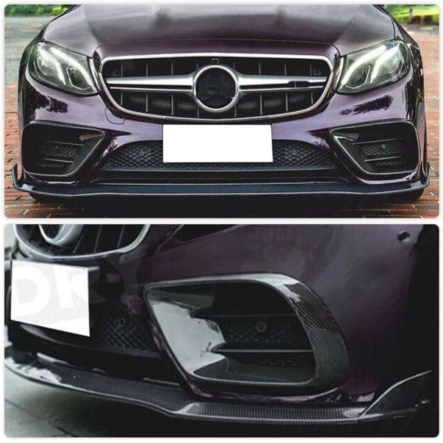 メルセデスベンツ Eクラス C238 スポーツクーペ 2017-2020 専用 カーボンファイバー フロントバンパー フォグランプ エアベント トリム グリルカバー FRP 輸入品_2
