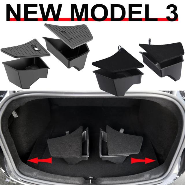 2024-2026年式 Tesla Model 3 トランクストレージビン リアトランクオーガナイザー トランクサイド収納ボックス Model 3 ハイランド トラベルアクセサリー 輸入品