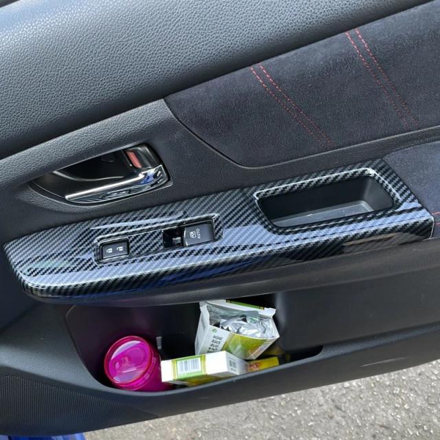 スバル WRX STi 2014-2021 専用 カーボン調 パワーウィンドウスイッチ ボタンパネル カバー トリム 装飾 輸入品