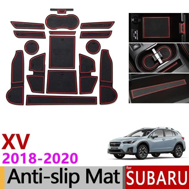 滑り止めゲートスロットマット ゴムカップマット スバルXV 2018 2019 2020 クロストレック WRX STI 用 滑り止めアクセサリー ステッカー カースタイリング 輸入品