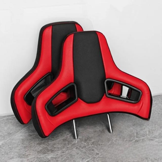ユニバーサル スポーツシート ヘッドレスト 高品質快適 PVCレザー レーシングヘッドレスト プラグアンドプレイ 車内シートアクセサリー 輸入品_9