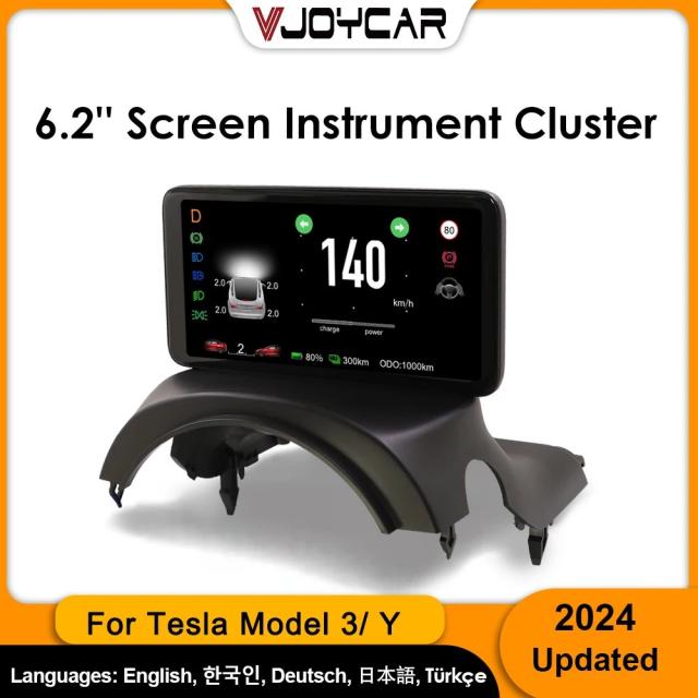 Vjoycar 4.6インチ/6.2インチ ダッシュボードクラスター モデル3/Y用 HUDスクリーン HD LCD スピードメーター テスラ 改造 カーアクセサリー 輸入品