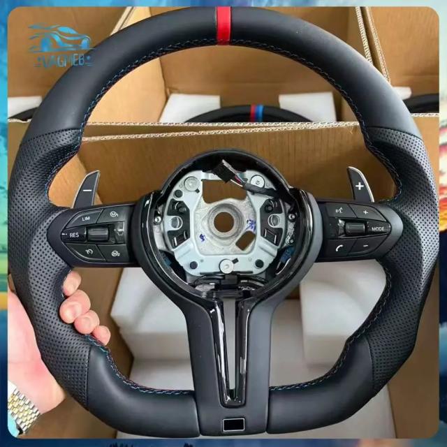 BMW M3 M5 F10 F11 F12 F13 F20 F21 F22 F25 F30 F31 F32 F33 F34 F36 専用 ハーフパーフォレーテッドレザー Mロゴステアリングホイールアセンブリ 輸入品