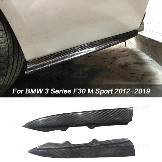 リアルカーボンファイバー製 リアバンパーリップディフューザースプリッター スポイラー サイドエプロン BMW 3シリーズ F30 Mスポーツ 2012-2019 リアスプリッターリップ 輸入品