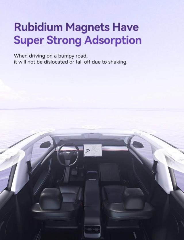 YZ マグネット式サンシェード クリップ - Tesla Model 3 / Y ハイランド ジュニパー 2021-25年 グラスルーフ用 フロント＆リア サンルーフ スカイライト サンシェード 輸入品_16