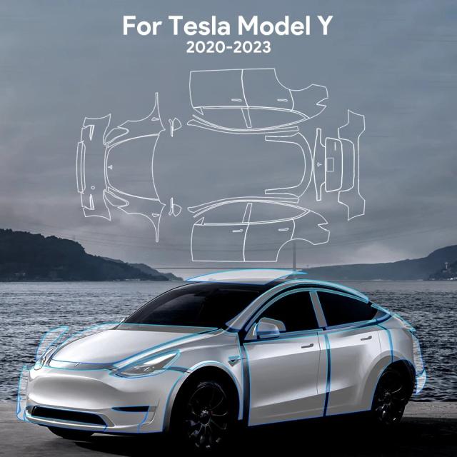 テスラモデルY 2020-用 TPU 耐スクラッチ カーペイントプロテクションフィルム クリアブラ PPF デカールキット アクセサリー 輸入品