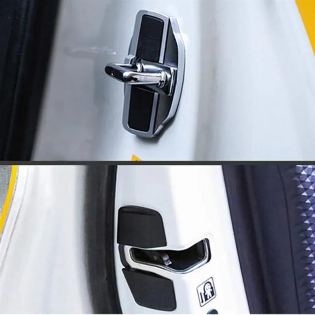 4セット TRD ドア安定化 ドアロックプロテクター ラッチストッパーカバー 日産 E12 E13 C27 C28 対応 輸入品_5