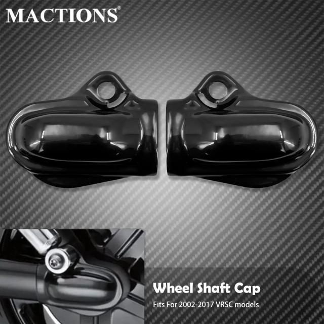 ハーレーダビッドソン V-Rod VRSC シリーズ用 リアアクスルナットカバー グロスブラック - VRSCF VRSCR VRSCAW ストリートロッド 対応 (2002-モデル) 輸入品