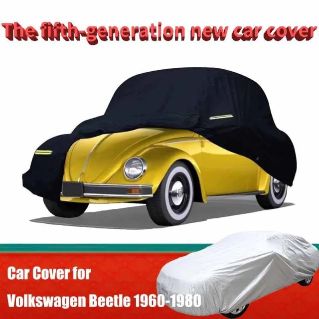 フォルクスワーゲン・ビートル 1960-1980年用 防水オールシーズンカーバー ジッパードア付き 雪・雨・塵・雹対策 輸入品