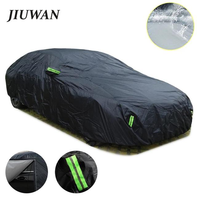 ユニバーサル SUV・セダン用 全天候型 防水 カーカバー 日除け 雨雪対策 UVカット ジッパー設計 ブラック サイズ S-XXL 輸入品