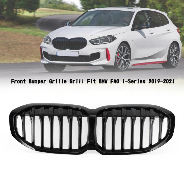 BMW F40 1シリーズ（2019-）用 グロスブラック フロント フードグリル 交換パーツ 輸入品