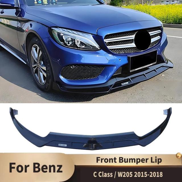 メルセデスベンツ Cクラス W205 C300 C160 C200 C350e C260 C200 2015-2018 用 フロントバンパーリップスポイラー ディフューザー 車 アクセサリー パーツ 輸入品