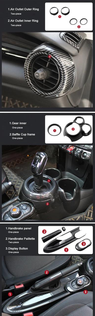 MINI COOPER F55 F56 F57 F60 専用 カーボンファイバー風 内装デコレーションステッカー タコメーターカバー 車内アクセサリー 輸入品