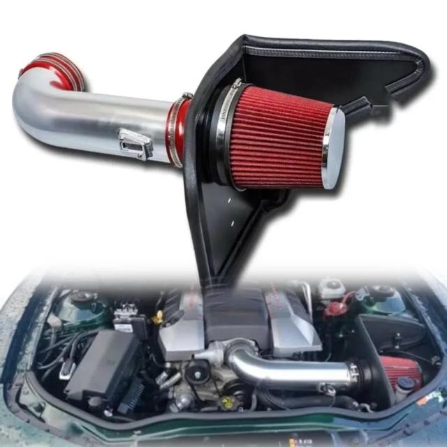 2010-2015年 シボレー カマロ SS 6.2L 自然吸気 用 4インチ コールドエアインテークシステム キット + ヒートシールド レッドフィルター 輸入品