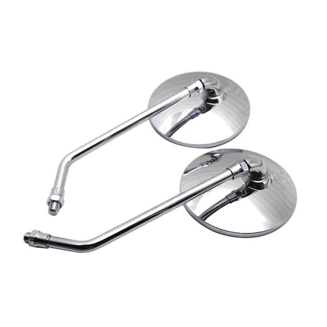 ユニバーサル 8 10mm オートバイ リアビューミラー ラウンド カフェレーサー サイドミラー Vespa GTS スズキ・イントルーダー VL1500 ロイヤルエンフィールド 対応 輸入品