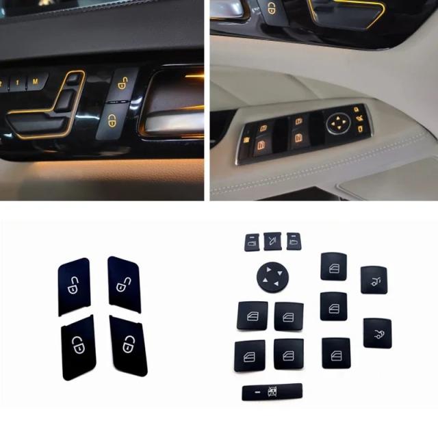 メルセデスベンツ A・B・C・E・GLA・CLA・GLK・GL・ML・GLEクラス 用 パワーウィンドウスイッチカバー ドアロックスイッチカバー ステッカー 輸入品