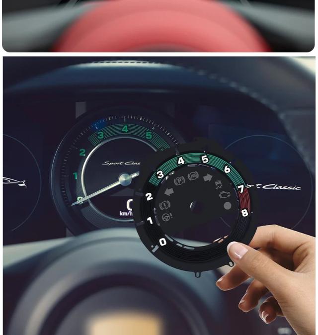 ポルシェ911 992 用 カーダッシュボード 計器パネル GT3 スピードメーター GT3RS 走行距離 スピードメーター オーバーレイ ダイヤル 背景 アクセサリー 輸入品_9