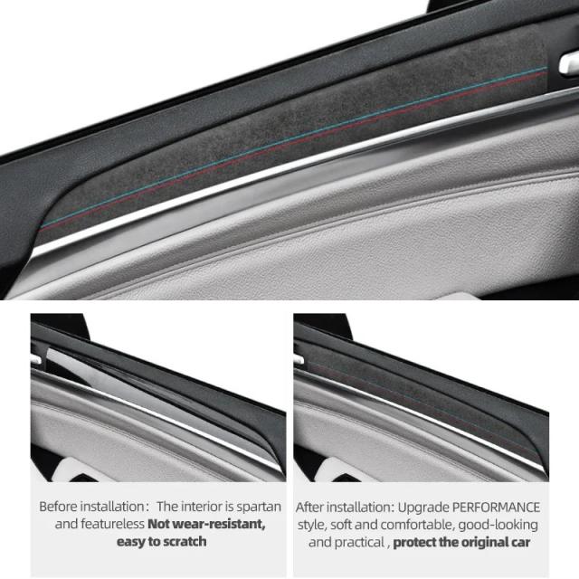 BMW X5 E70・X6 E71専用 アルカンタラ製 ドアパネルトリムストリップ 性能アップステッカー 4点セット カーチューニングアクセサリー 輸入品_5