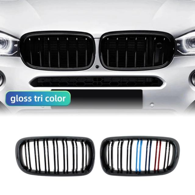 フロントボンネットキドニーグリル バンパー ブラックデュアルグリル 交換パーツ カーパーツ BMW F15 X5 F16 X6 2014-2017 適合 輸入品_5