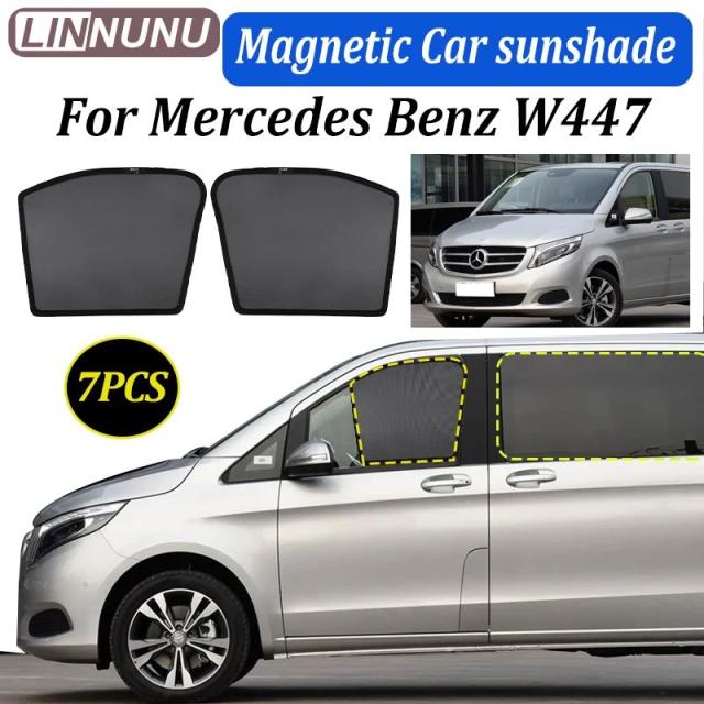 LINNUNU メルセデス・ベンツ Vクラス・ヴィト・ヴィアノ W447 W639 専用 マグネット式 サンシェード メッシュカーテン インテリアアクセサリー UVカット 輸入品