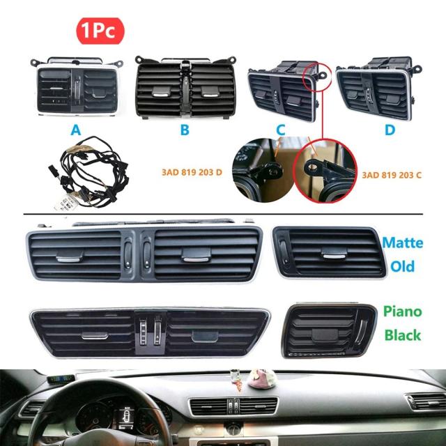 Ruili136 1個用 VW パサート CC B6 B7 R36 左ハンドル クロームピアノペイント ダッシュボード エアコン エアコンアウトレットベント 3AD 819 701 3AD819702 輸入品