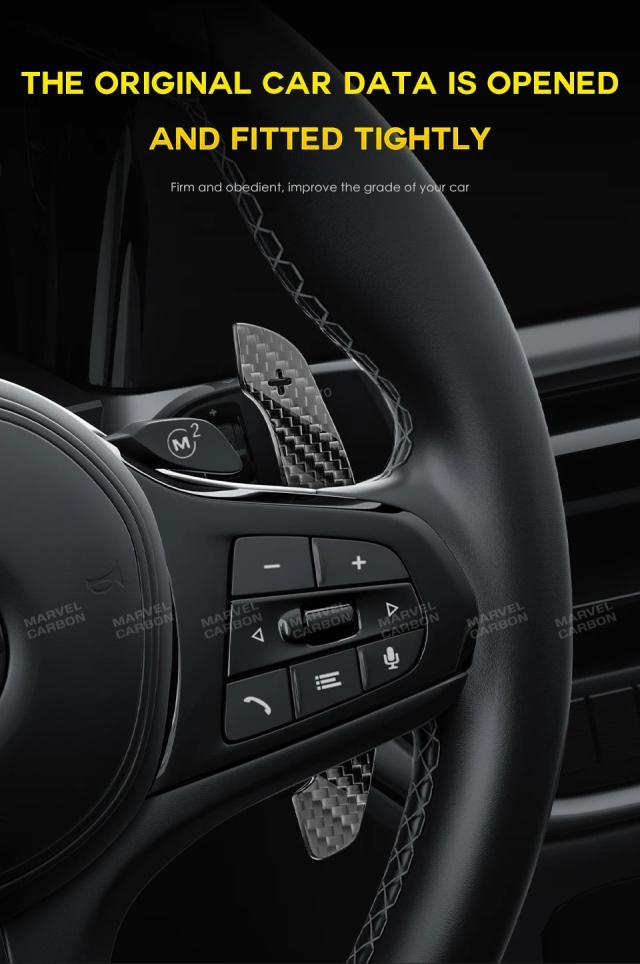 BMW 1・4シリーズ F20 F21 F30 F22 F80 G20 G30 G80 用 マグネット式カーボンファイバー ステアリングホイール パドルシフター エクステンション 輸入品_14
