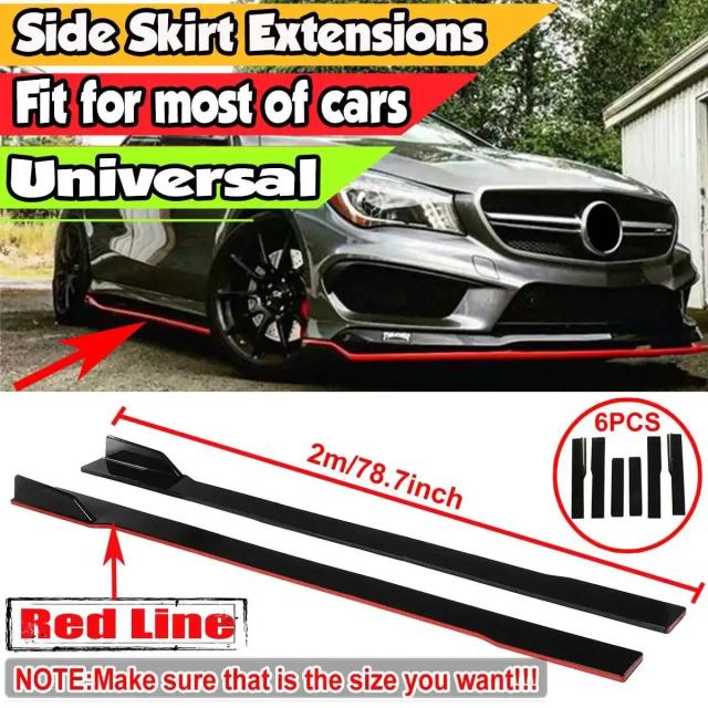 ユニバーサル 2m カータイプ サイドスカート スプリッター ウィングレット サイドウィング バンパースポイラー リップ SEAT LEON FR 5F MK1 MK3 MK3.5 MK5 対応 Ibiza 6J 6L 対応 輸入品