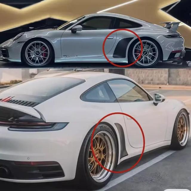 ポルシェ911用 ペアスポーツブラック リアフェンダーステッカー サイドベントデカール ビニールブラックアウト プリカットステッカー 輸入品_4