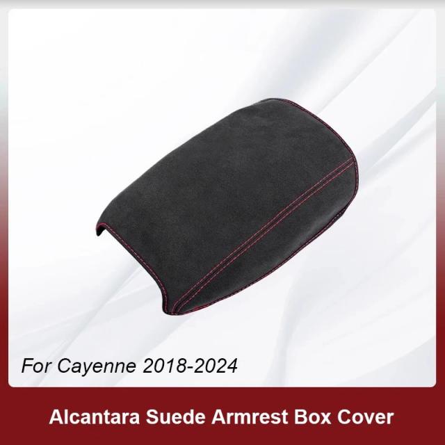 ポルシェ カイエン 2018-2024 専用 スエード調レザー センターボックス アームレスト カバー インテリア プロテクター 輸入品