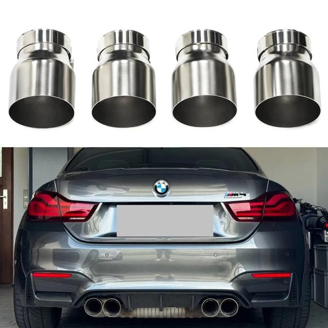 4個セット ステンレス製エキゾーストチップ BMW F87 M2 F80 M3 F82 F83 M4 専用 直付けプラグタイプ マフラーチップ テールパイプノズル 輸入品
