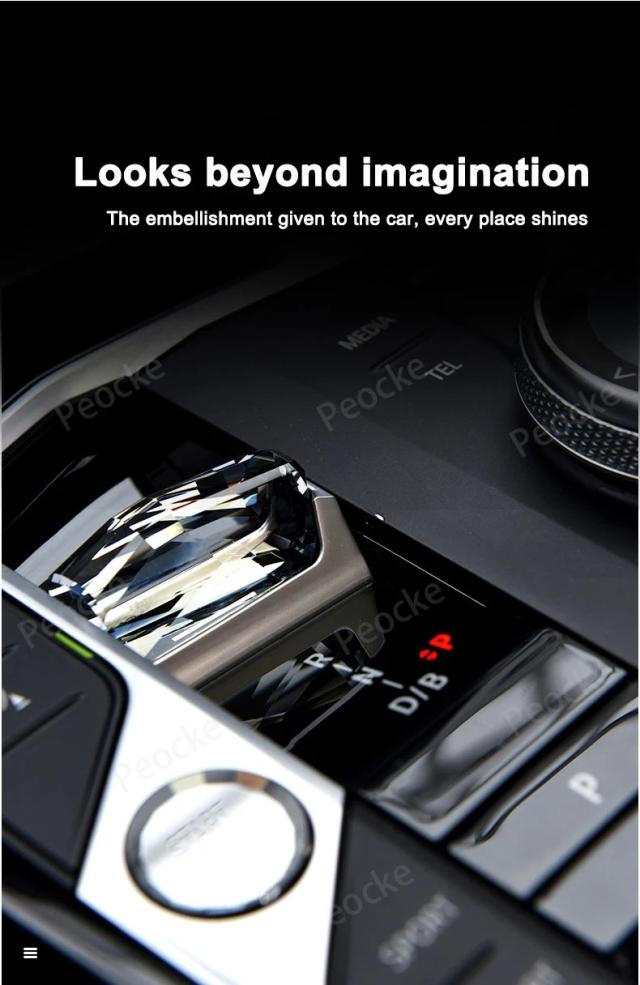 BMW X5 G05 G20 G12 X6 G06 iX3 G08 i4 G26 i7 G70 X7 G07用 クリスタル ギアセレクター パドルノブ メタルベース オリジナルスタイル 2023 2024 輸入品_12