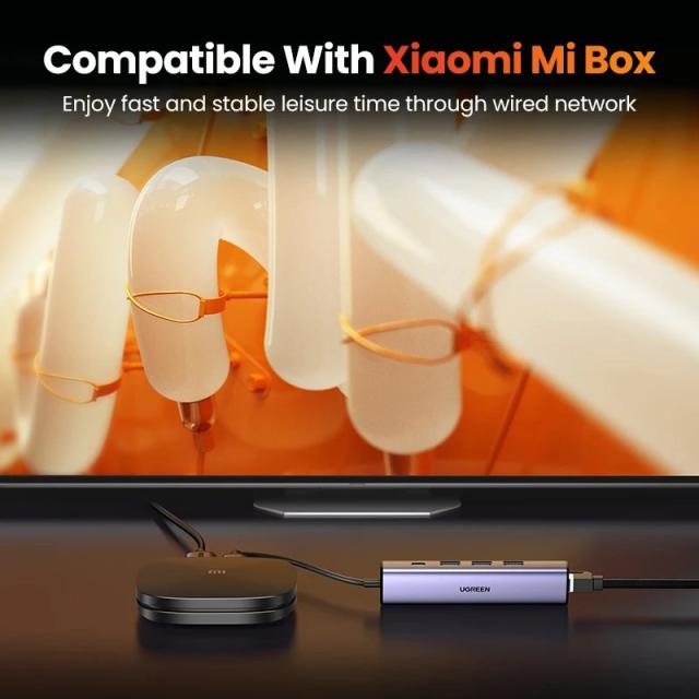 UGREEN USB3.0 イーサネットアダプター 1000/100Mbps HUB搭載 RJ45 LAN ネットワークカード ノートPC Xiaomi Mi Box Macbook Windows USB-C HUB対応 輸入品_4