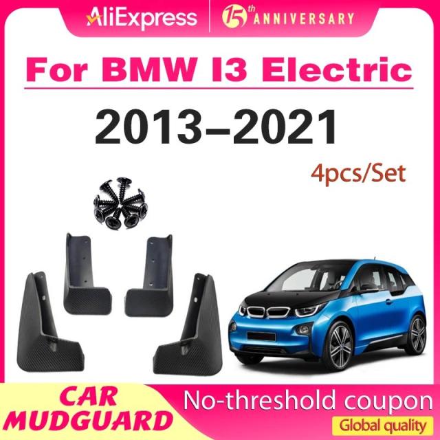 BMW i3（2013-）用 カーボン調 マッドフラップ／スプラッシュガード トウストラップ付 車アクセサリー 輸入品