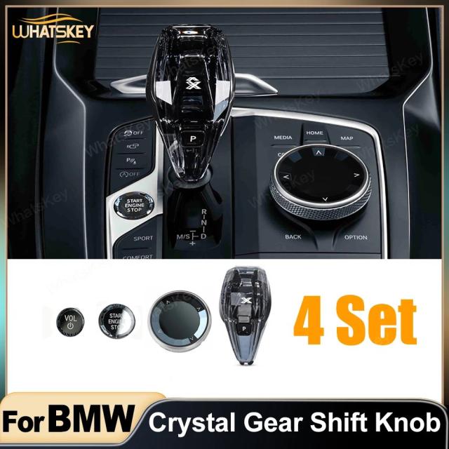 4点セット クリスタルギアシフトノブレバー BMW G20 G21 iX3 G08 X3 G01 X6 G06 X7 G07 X5 G05 オートマチック クリスタルギアハンドル 輸入品