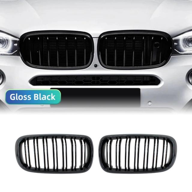 フロントボンネットキドニーグリル バンパー ブラックデュアルグリル 交換パーツ カーパーツ BMW F15 X5 F16 X6 2014-2017 適合 輸入品_4