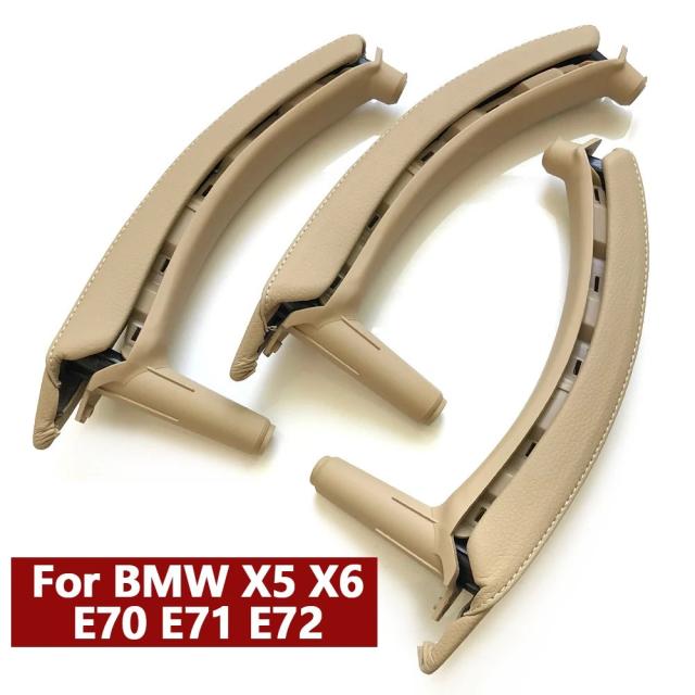 BMW X5 X6 E70 E71 E72 用 左右インテリアドアハンドル レザーカバーアセンブリーセット (2007-2014年モデル) 輸入品
