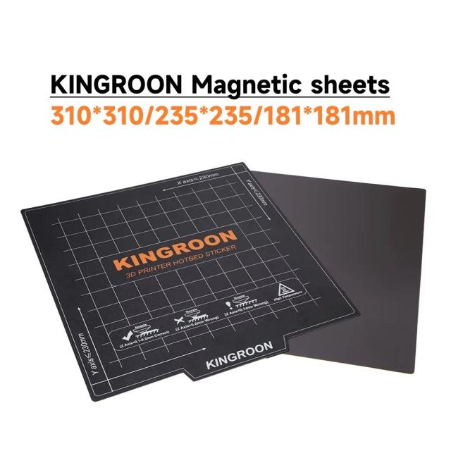 キングルーン マグネットベッドテープ メガ3Dプリンターパーツ 180/235/310mm スクエア ビルドプレート用 フレックスマグシート プリントステッカー 輸入品