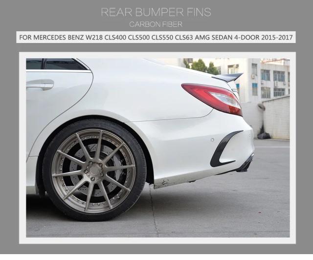 メルセデス・ベンツ W218 CLSクラス CLS63 (2015-) 用 カーボンファイバー/FRP リアバンパー カナード サイドベントトリム ステッカー ボディキット 輸入品_7