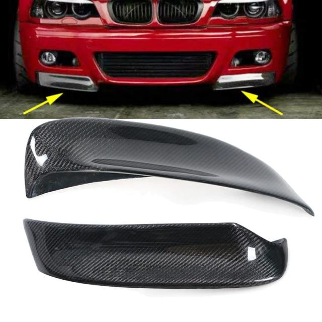 BMW E46 M3用 フロントバンパースプリッター リップガード カーボンファイバー CSLスタイル (1999-2006年モデル対応) 輸入品