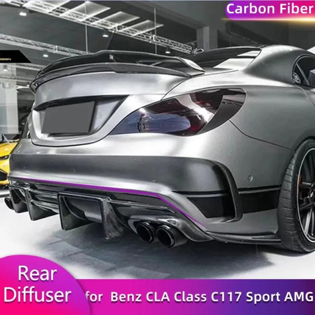 メルセデス・ベンツ CLAクラス C117 CLA45 AMG 2013-2019 専用 カーボンファイバー リアバンパーディフューザー スポイラー ボディキット リアアプロンリップ 輸入品 35,763円
