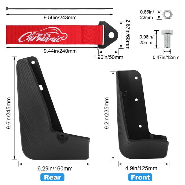 BMW i3 2013-2021 用 フロント＆リア スプラッシュガード / マッドガード セット 左右（取付ネジ付き） 輸入品