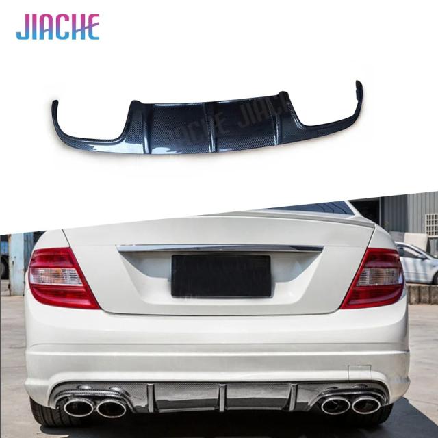 JIACHE カーボンファイバー リアバンパーリップ ディフューザー スポイラー メルセデス・ベンツ Cクラス W204 C63 AMG用 2008-2011 車両スタイリング 輸入品 30,765円