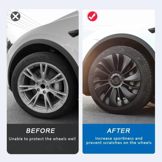 4個セット ハブキャップ 車用 交換用ホイールキャップ 19インチ フルカバータイプ アクセサリー Tesla Model Y 2023 2024 専用 輸入品