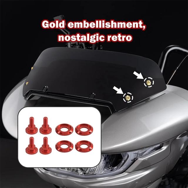 1セット フロントガラスクリュー アルミニウム6061 ハーレーツーリング ロードグライド 以降  CVO 用 輸入品