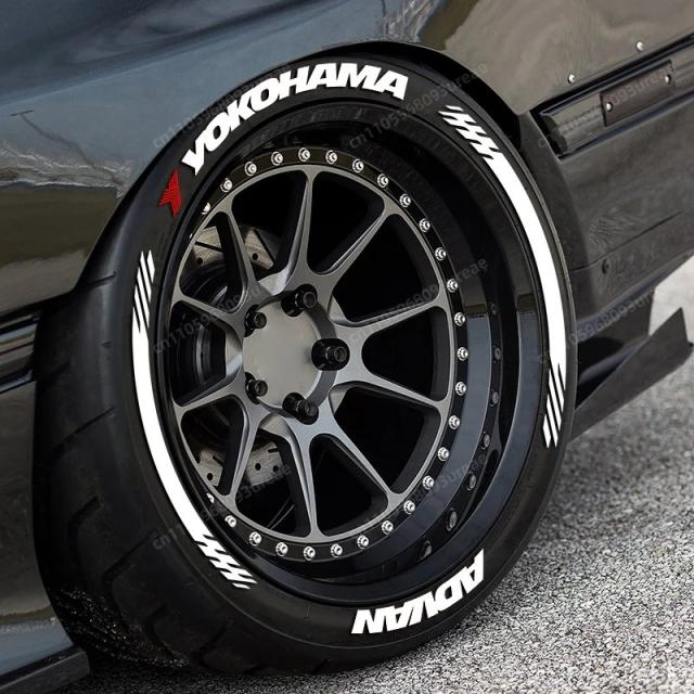 2/8個セット フォルケン 防水タイヤホイールステッカー - ヨコハマ 3D ユニバーサル オートバイ自動車デカール - 耐久性抜群 カースタイリングラベル 輸入品