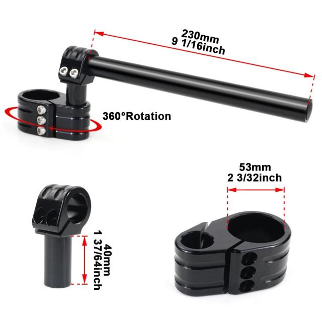 53mm オートバイ用クリップオンハンドル - DUCATI 848/1099 ストリートファイター、Sモンスター1200、Sパニガーレ 959/1199 S/1299 S/V4 専用 輸入品_5